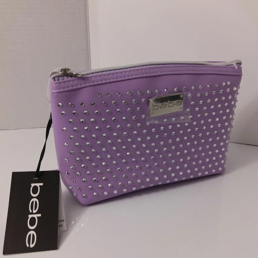 Bebe Women's Purple Cosmetic Bag, NWT